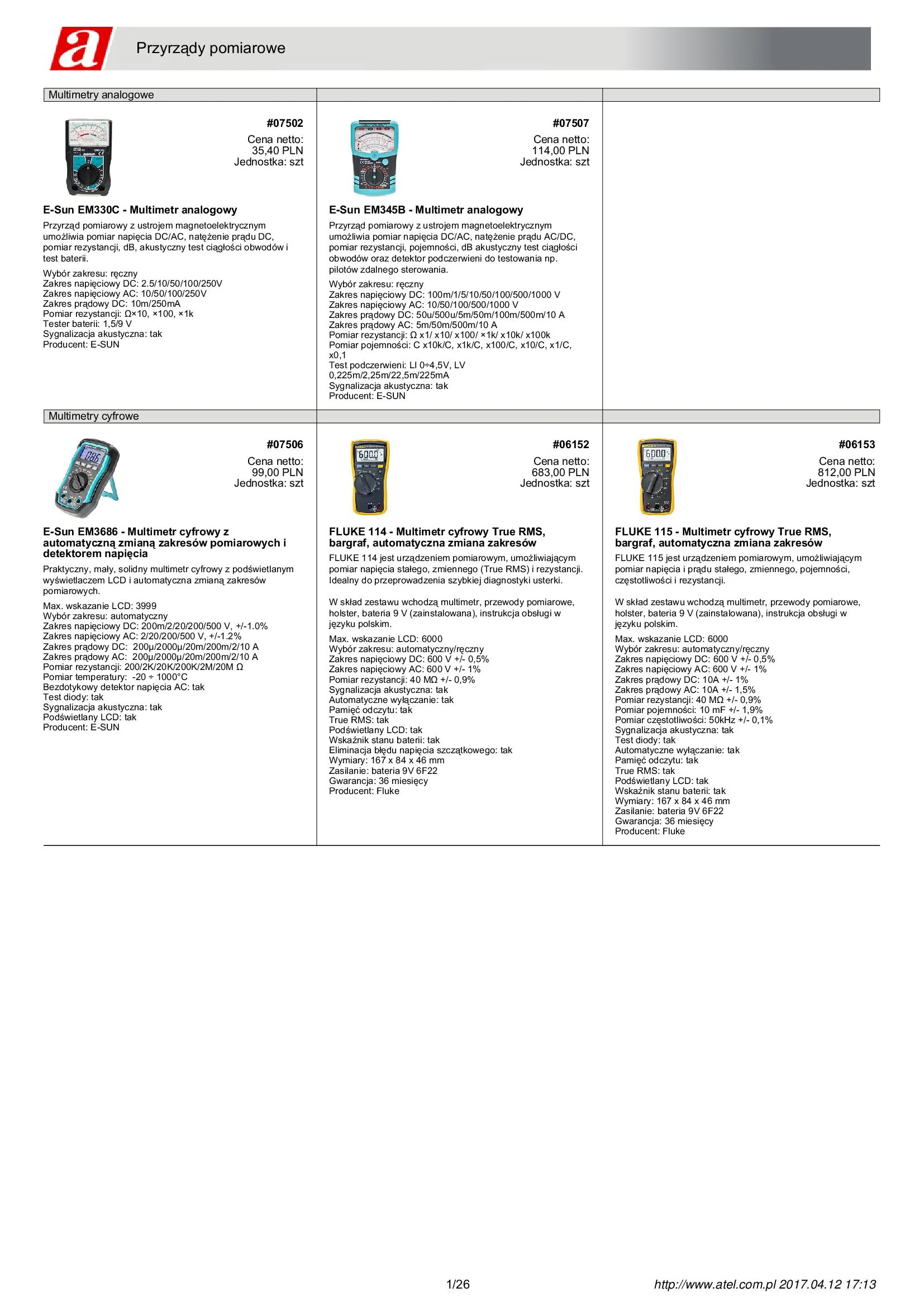 ATEL_Catalog_Przyrzady pomiarowe